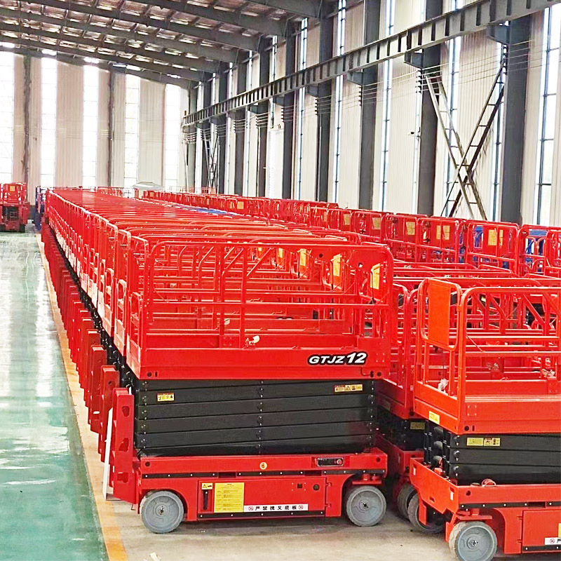 Elevador automático 4-14 m plataforma de tijera móvil hidráulica eléctrica pequeña construcción escalera de escalada camión de trabajo aéreo