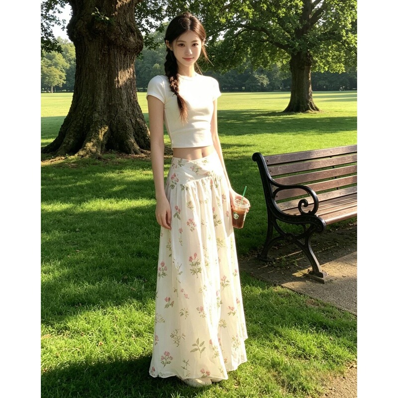 Unique and beautiful French-style floral print skirt suit for women in early summer, 2026 new super popular summer outfit set Unique and beautiful French-style floral print skirt suit for women in early summer, 2026 new super popular summer outfit set
