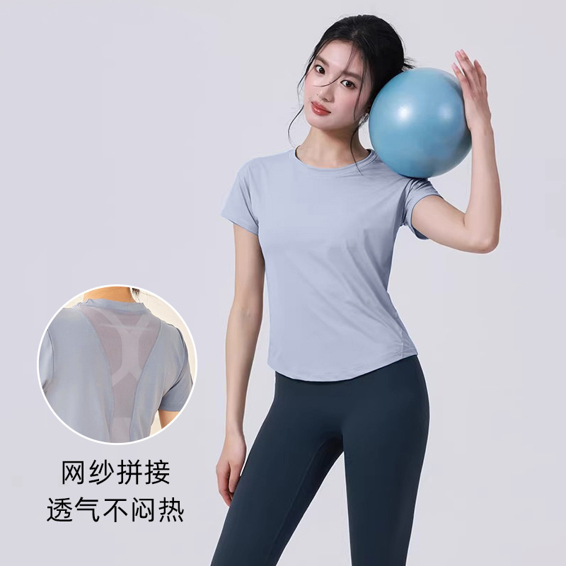 Large Size Loose Running Sports T-Shirt for Women, Spring Fitness Wear, Short-Sleeved Gym Quick-Dry Clothing, Slimming Yoga Wear