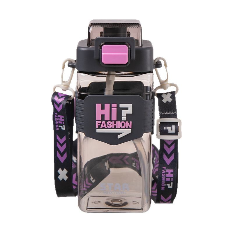 Taza de agua portátil para estudiantes de verano de gran capacidad de alta calidad deportiva al aire libre taza cuadrada taza de paja