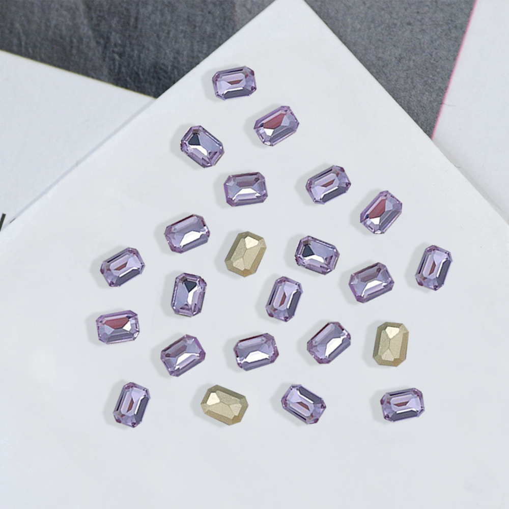 2g Weight Nail Decoration Accessories Nail Supplies Crystal, Glass Material Square, Water Droplets, Heart Shape Pattern Square Water Droplets Heart Shape Crystal Glass Nail Decoration Accessories 6