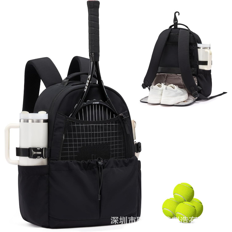 Unisex Tennis Backpack with Ventilated Shoe Compartment for Pickleball and Badminton Sports