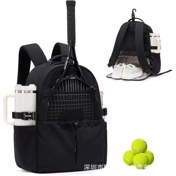 Unisex Tennis Backpack with Ventilated Shoe Compartment for Pickleball and Badminton Sports