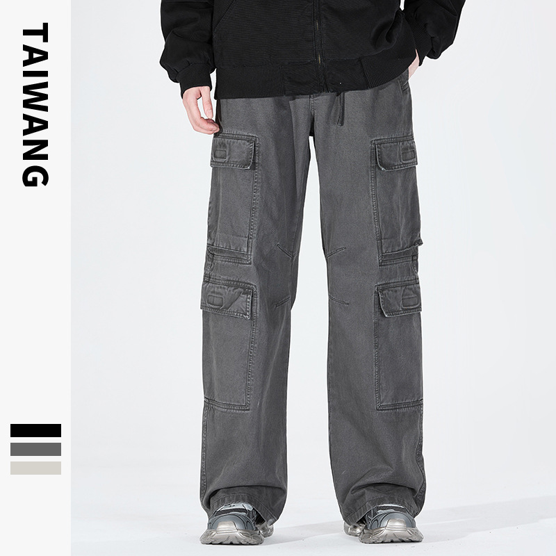 Men's Clothing Men's Wear 2024 Fashion Brand Casual Men's Clothing Dyed Multi Pocket Trousers Loose Floor Mopping Pants Men_voghion.com