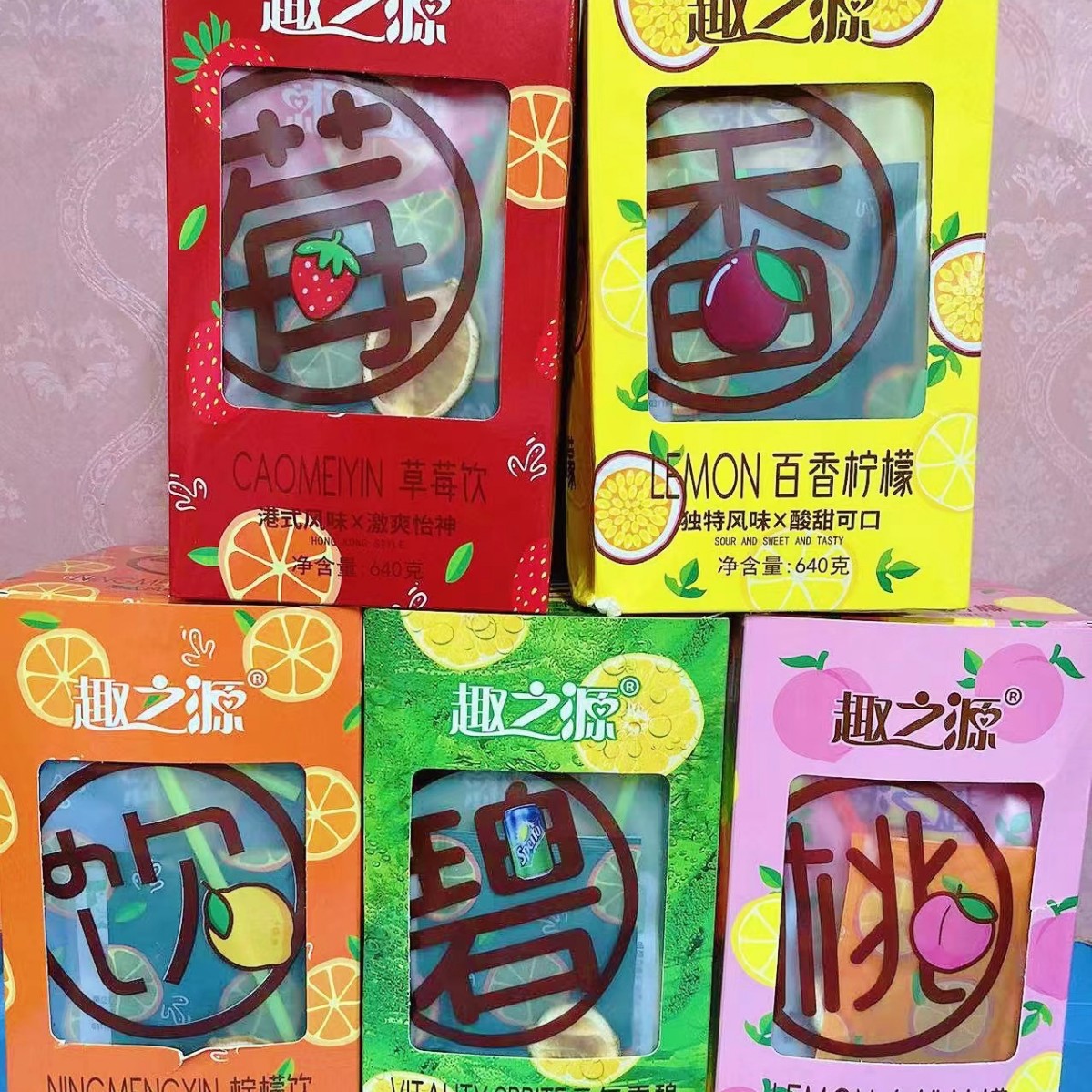 趣之源柠檬饮白桃百香果味浓浆饮料网红袋装夏季冲调浓缩果味饮品