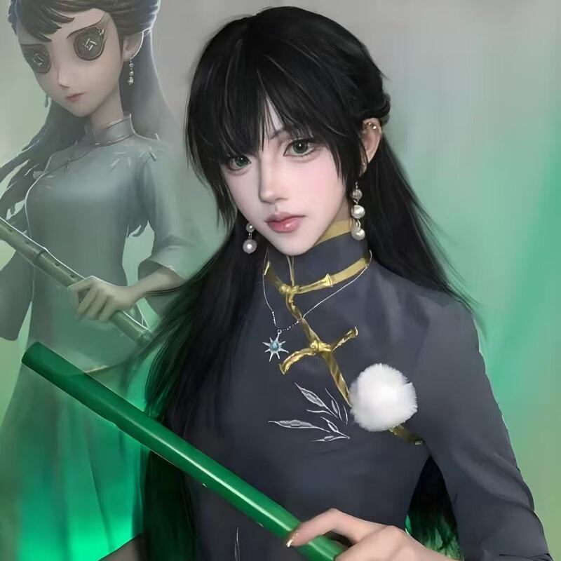 Silk Yi Identity V Cos Antique Dealer Cos Wig Qi Eleven Artificial Human Scalp Top Ancient God Cosplay