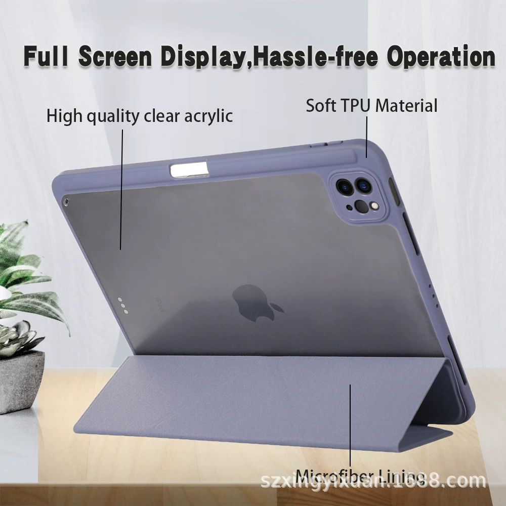 Чехол для планшета iPad Pro/Air/Mini (11–13") акриловая крышка Y‑образного складывания с держателем для стилуса, правый или левый стиль