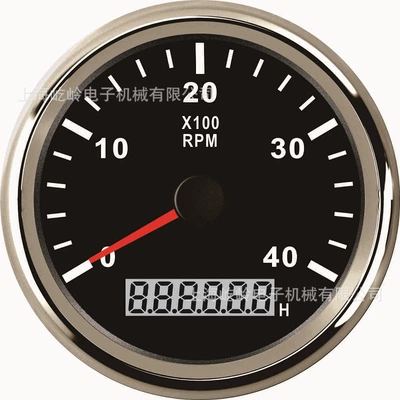 3K-8K pointer meter, automobile instrument - silver-edge-black-background-0-4000rpm