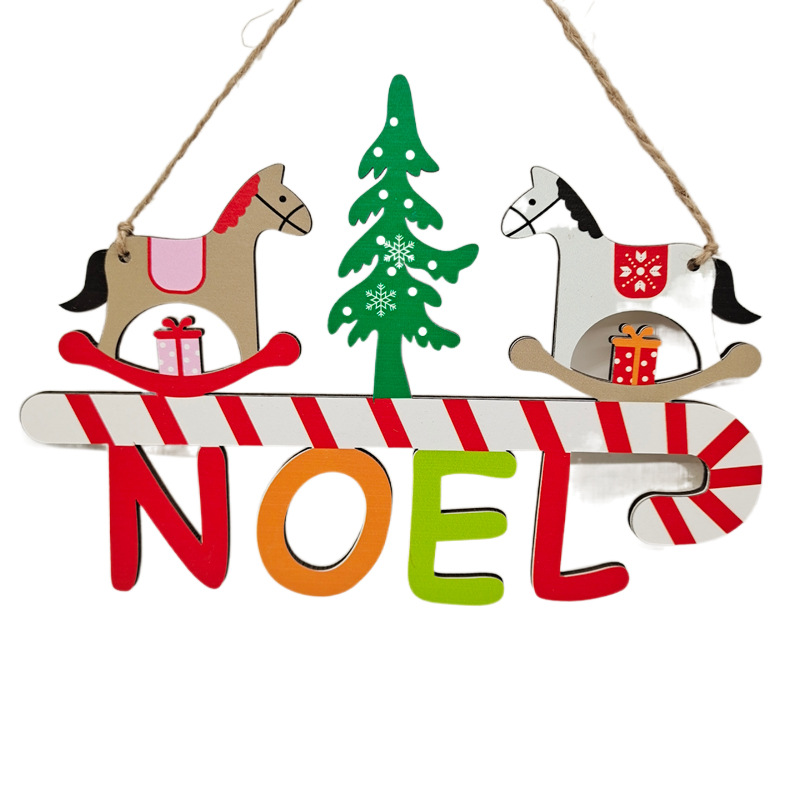 Navidad decoraciones creativas artesanías de madera adornos DIY árbol de Navidad decoración del hogar suministros escena diseño en stock