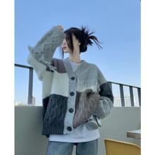 复古慵懒风V领流苏针织开衫外套女秋冬韩系小众别致上衣甜美毛衣