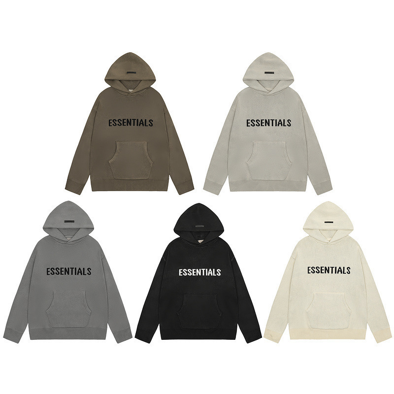 Fog Multi-Line Essentials Classic Hooded Sweatshirt Letter Hooded Knitted Sweater Men's and Women's Trendy Brand