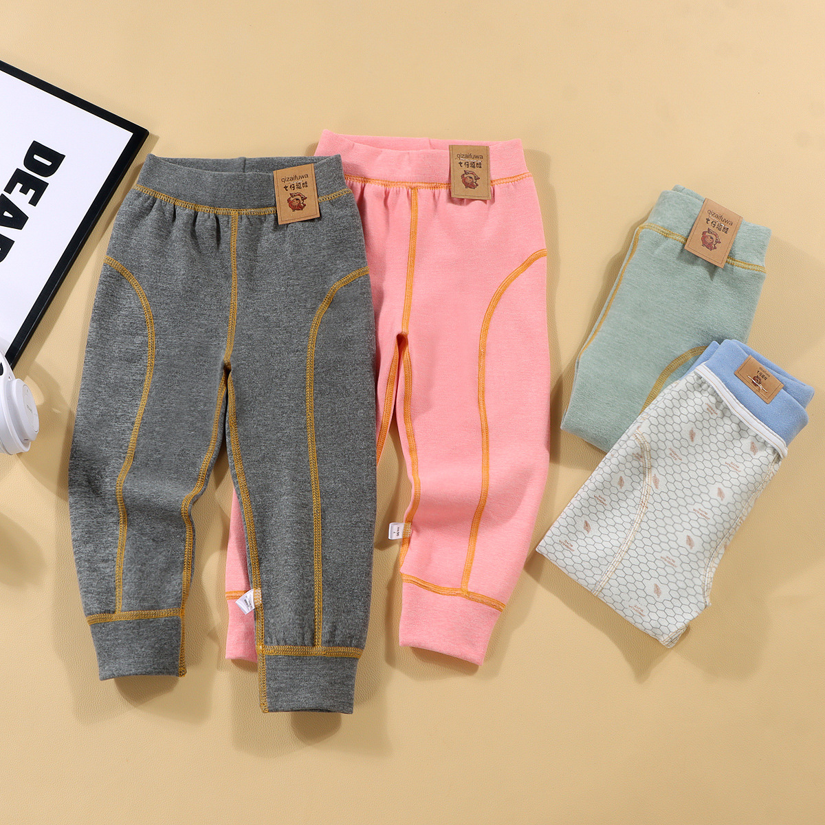 Pantalones de otoño para niños pantalones de calentamiento gruesos para niñas niños pantalones de algodón para estudiantes sin hueso de terciopelo leggings al por mayor