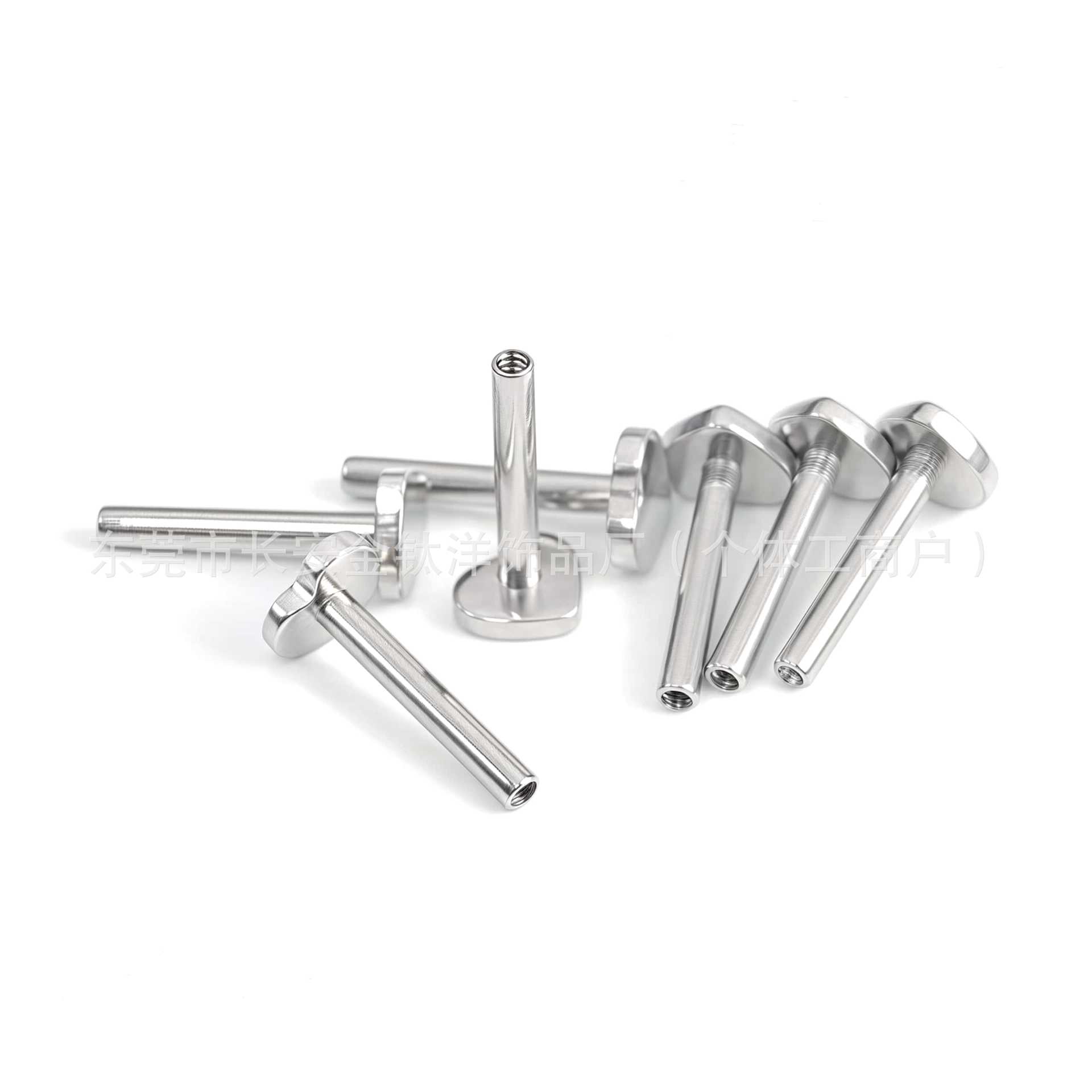 F136 Titanium Internal Thread Heart Base Lip Stud Tongue Stud Ear Stud Cartilage Stud G23 Titanium Alloy Piercing Jewelry detail image 7