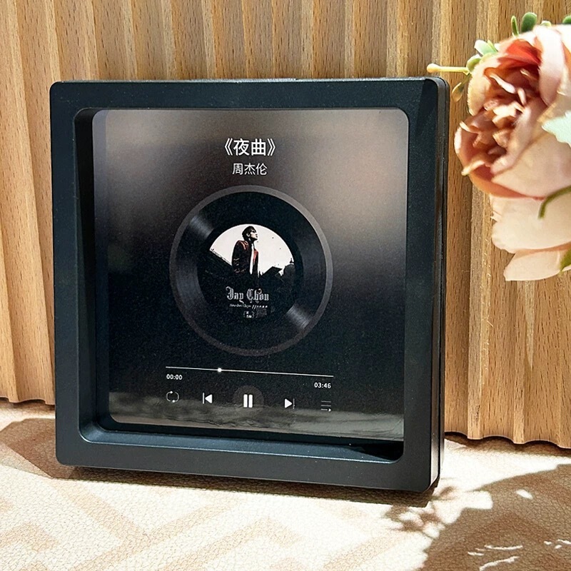 歌う音楽冷蔵庫マグネットフォトフレームビニールレコード、カップル、友人、親友用|undefined