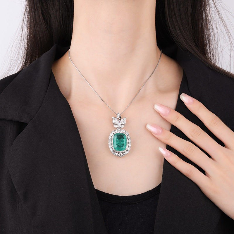 Zhuang Sheng joyas cobre inferior chapado en oro de Europa y América simulación color arco del Tesoro lujo elegante colgante collar principal 15*20