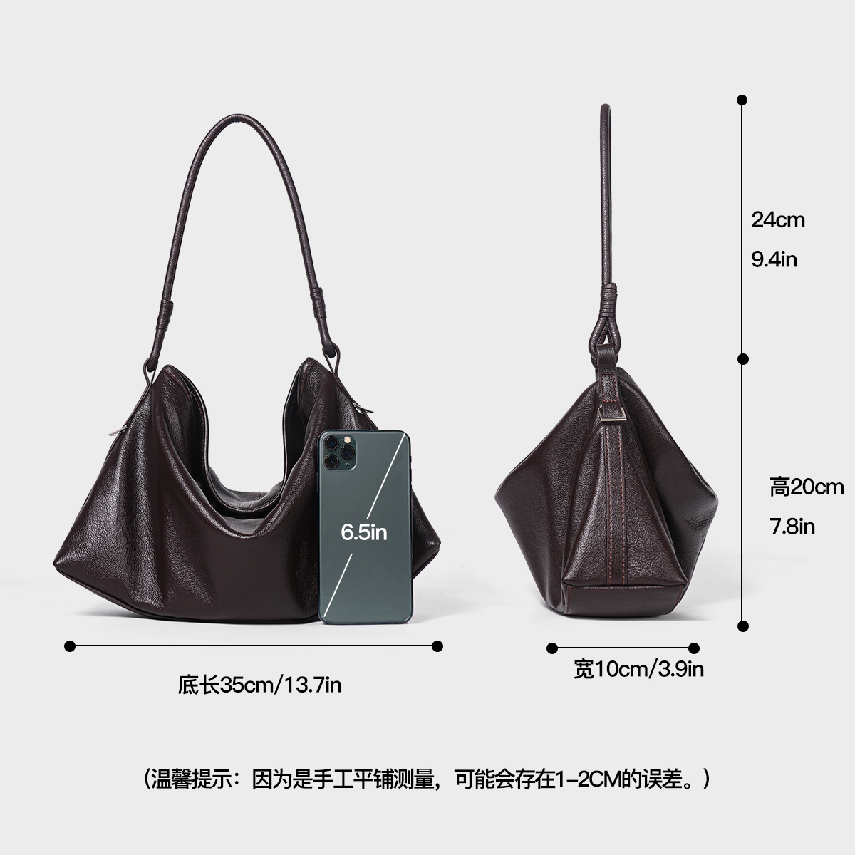 Large Capacity Women's Tote Bag - Korean Style Luxury Fashion Simple Casual Versatile Genuine Leather Shoulder Bag For Commuting - Thumbnail 4
