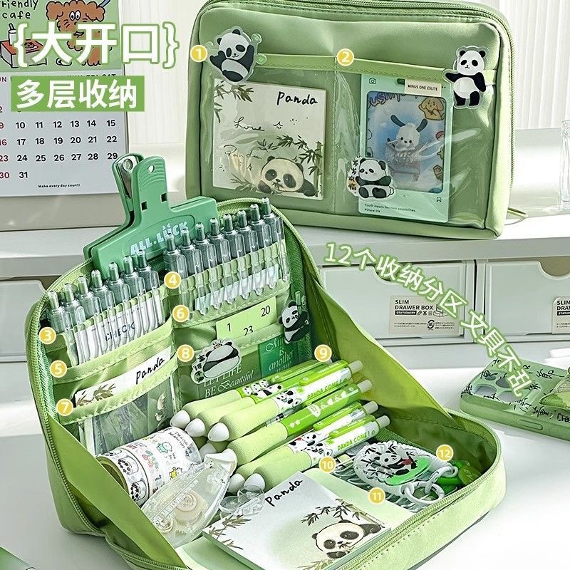 Nueva caja de lápices de gran capacidad de 12 capas de alto aspecto dopamina chica papelería caja de lápiz de almacenamiento de estudiantes de secundaria