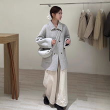 带包包娃娃领双面派加厚双面绵羊毛大衣中长款加厚保暖羊毛呢外套