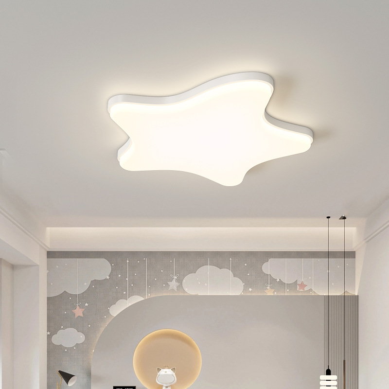 [Seleccionado] Habitación de los niños, dormitorio, estilo crema, moderno, simple, espectro completo, protección ocular, lámpara de techo de estrella de mar, lámpara Zhongshan