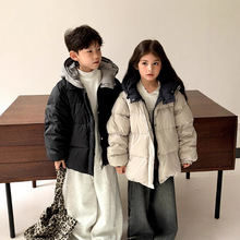 男童羽绒服2025新款冬装儿童短款女童中小童三防90白鸭绒加厚外套