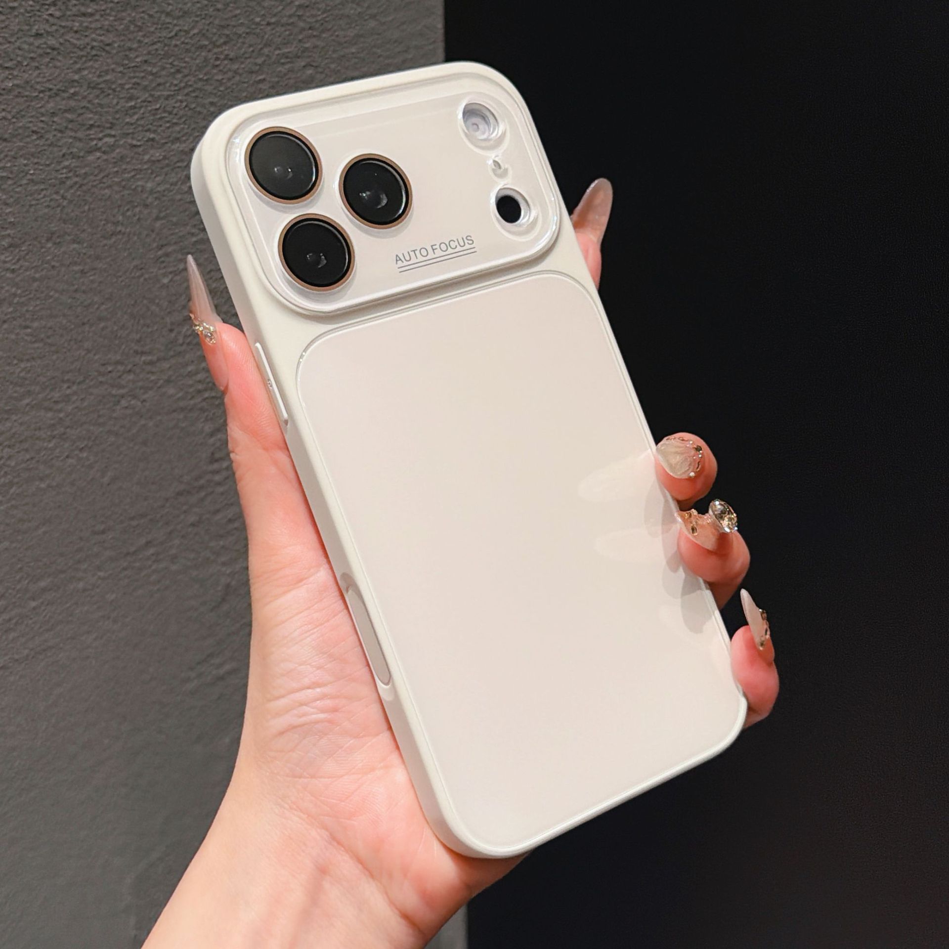 Vidrio de hielo gran ventana para Apple17promax caso de teléfono iPhone16 cubierta de silicona frente a caídas