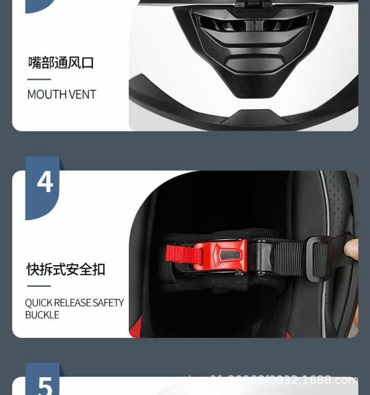 Gsb-371 Motorcycle Helmet with a Versatile High-Profile Helmet Body, Reserved Headphone Slot, Sturdy Abs Helmet Body, Suitable for All Seasons, Unisex