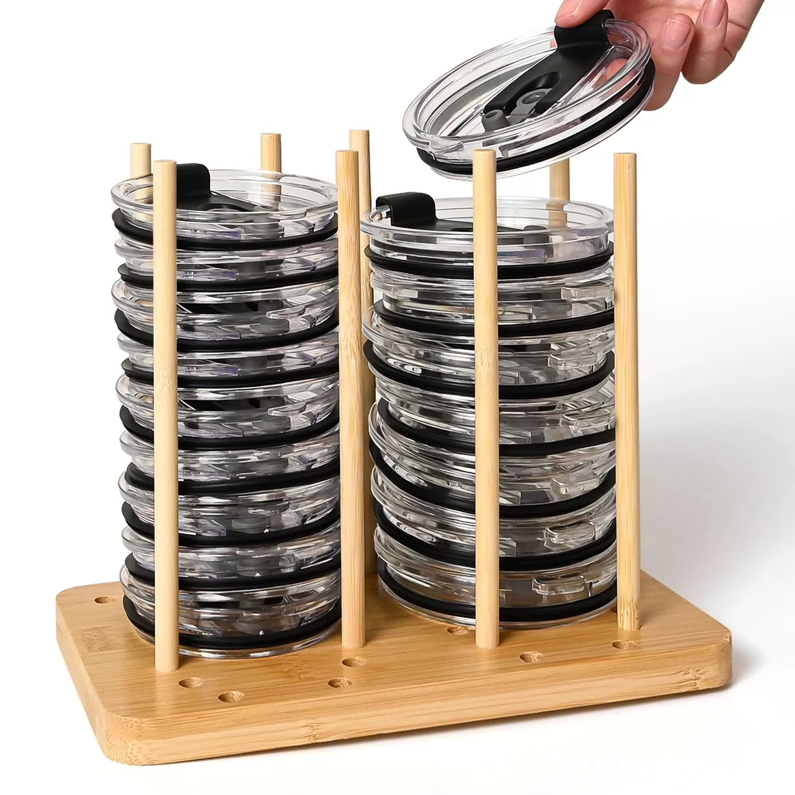 Деревянная крышка чашки держатель 8 отверстий вертикальная крышка чашки держатель памяти бамбуковая крышка для воды держатель для отделки кофе