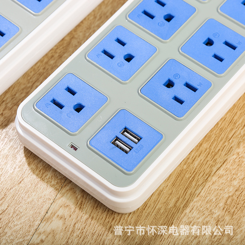 B020 # B021 # USB B022 # enchufe de doble fila poroso de 1,8 metros 110V enchufe de fila de comercio exterior