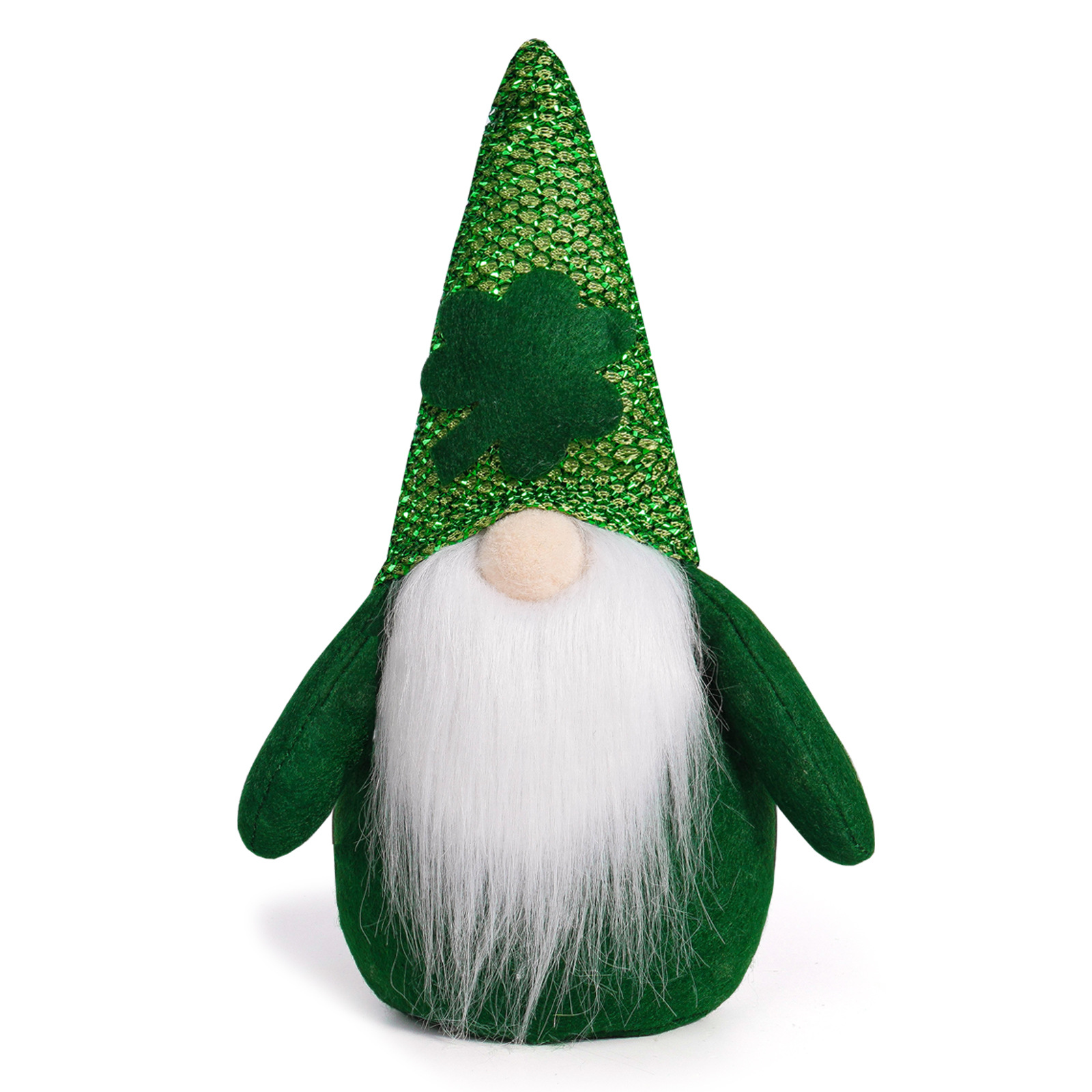 Nuevos productos transfronterizos Día de San Patricio muñecas sin cara decoraciones Festival de hojas verdes trébol piernas largas ornamentos Rudolph