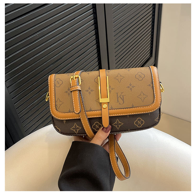 High-End-Damentasche, trendige Damentasche, modische kleine Tasche, Retro-Druck-Handtasche, Umhängetasche, leichte Luxus-Umhängetasche_voghion.com