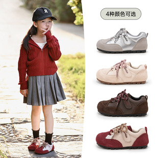 Children's board shoes 2024 spring and autumn new girls sneaker light breathable children's shoes autumn kindergarten moral training shoes
