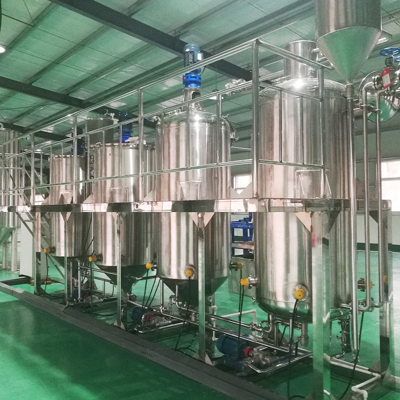 食用油加工设备山茶油菜籽油精炼脱胶脱酸脱水全自动花生油榨油