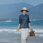 显瘦宽松圆领复古衬衫