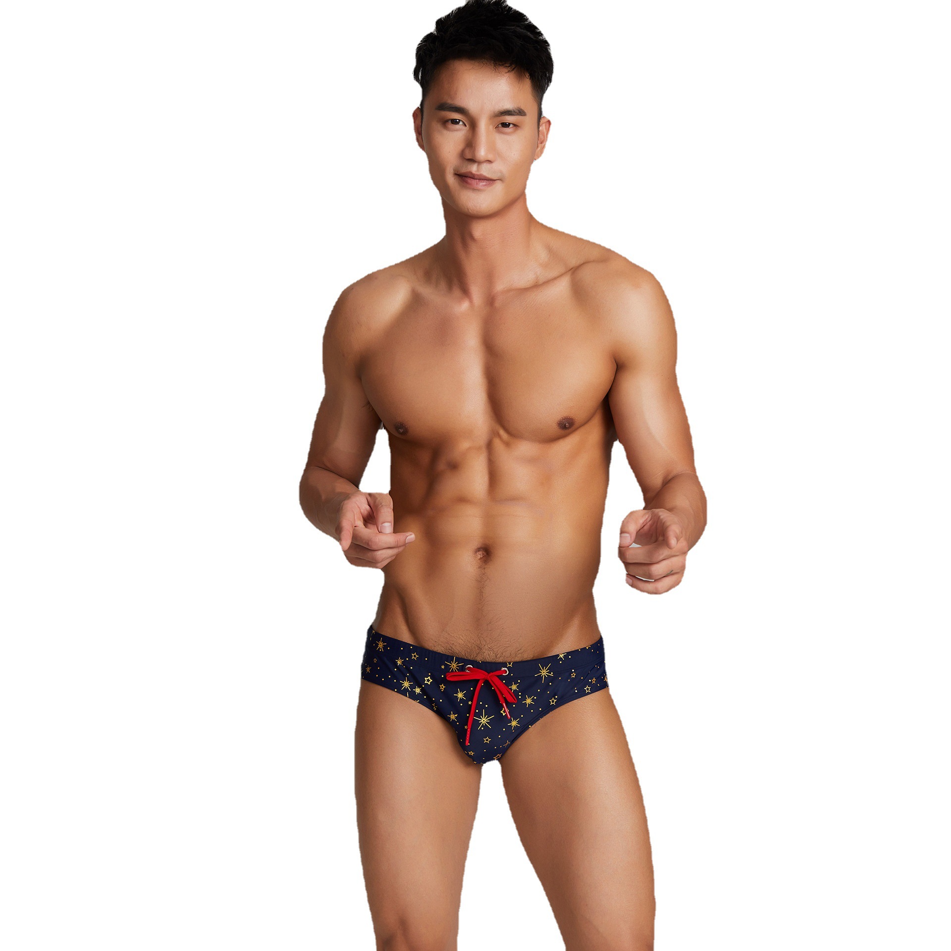 Men's new briefs low waist sexy bikini underwear wholesale T-shaped printed thong men's swimming trunks men