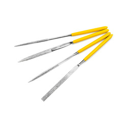 Electroplated gold steel stone file, round file, diamond file, flat file, dressing and grinding file 3*140