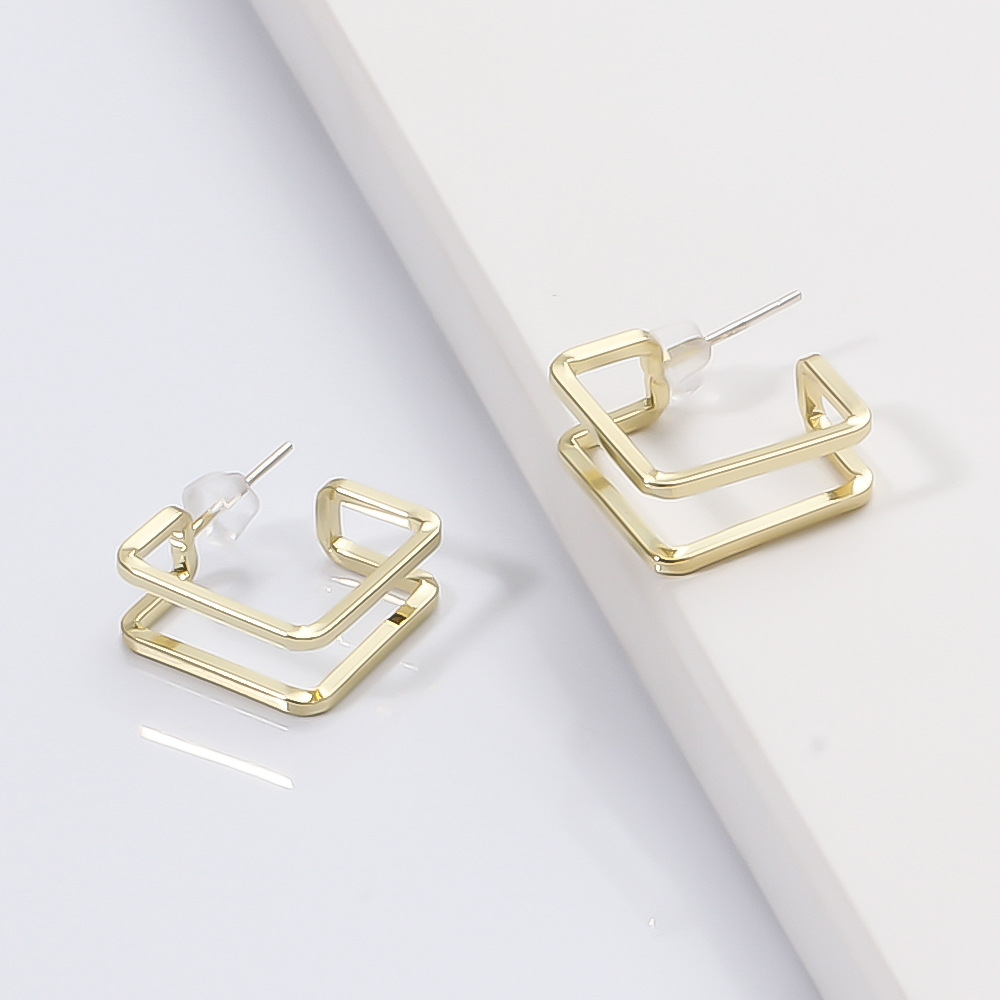 Fashion Metal Creative Geometric Square Earrings display picture 7