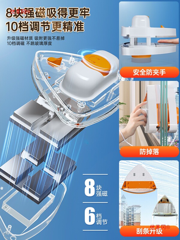 ガラス拭きのための最高のヘルパー、家庭用2025年新作高層窓両面拭き、ハウスキーピング専用窓拭きツール|undefined