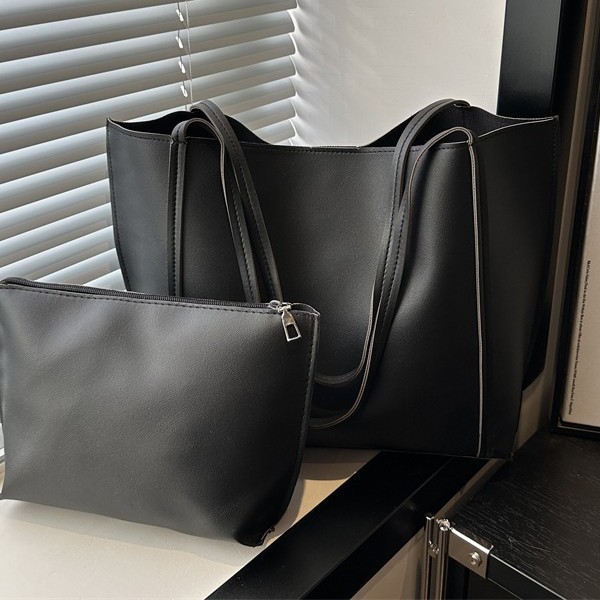 Retro Large-Capacity Casual Women's Bag 2025 New Two-Piece Set of Mother-In-Law Bags Beautiful Shoulder Tote Bag with Cosmetic Bag