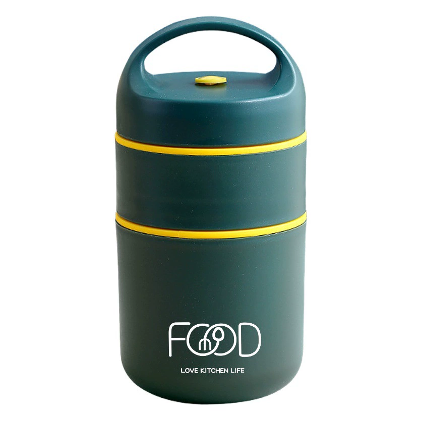 304 Чашка супа из нержавеющей стали Чашка для завтрака с крышкой и ложкой Чашка для каши Чаша для супа Портативный студенческий офисный работник Суп в штучной упаковке Чашка для каши