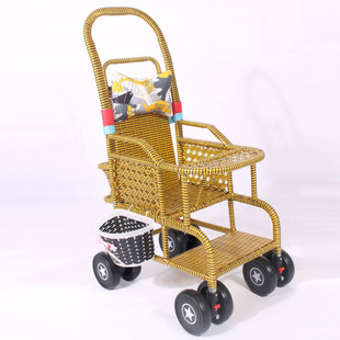 Rattan Stroller Summer Baby Rattan Chair Stroller Imitation Lightweight Bamboo Rattan Baby Can Sit and Lie down Rattan Safe, Comfortable and Light