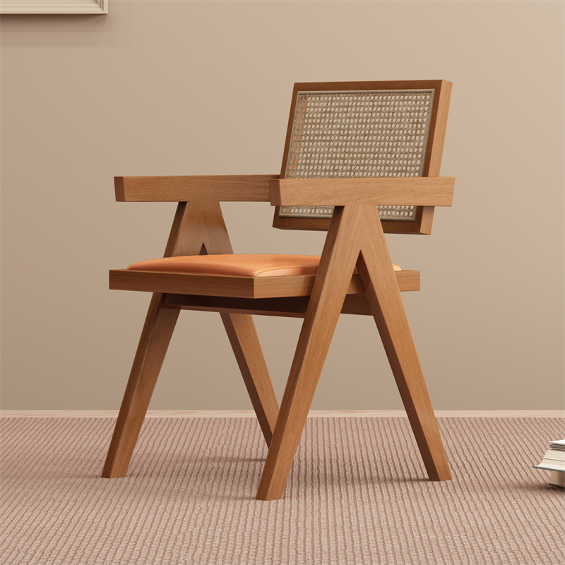 Sillas de caña sillas de cama, sillas de espessado, sillas de respaldo nórdicas japonesas, sillas de balcón, sillas de mesa de comedor de madera maciza