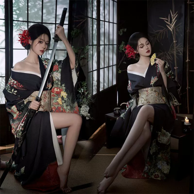 Новое стильное формальное кимоно с улучшенным дизайном для молодых девушек, традиционный ретро-комплект японской юката.