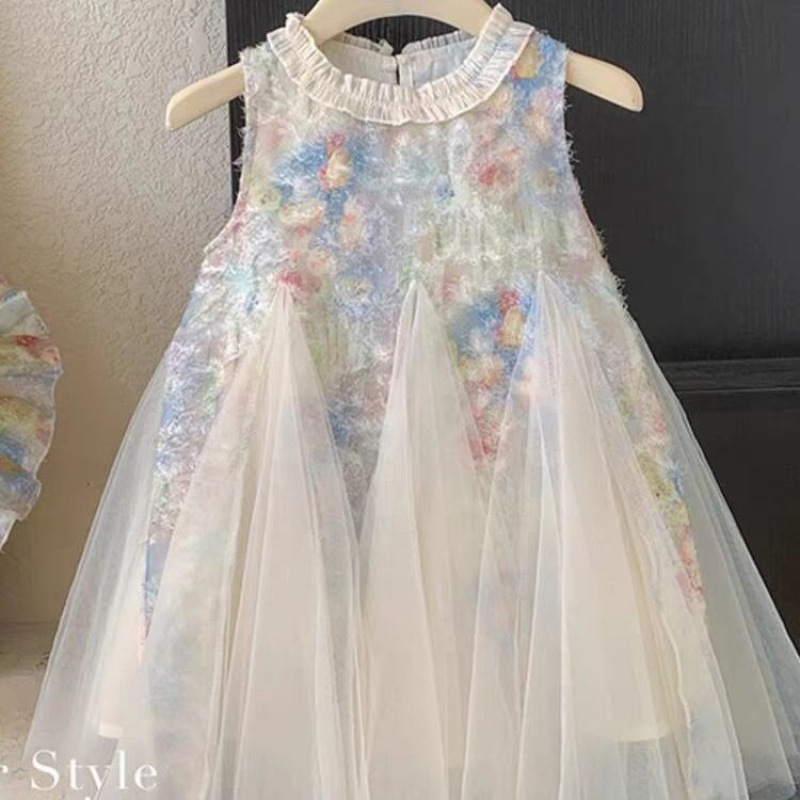 ノースリーブ女の子サマードレススパンコール新しい子供スタイルスカート夏超かわいいベストプリンセスドレス|undefined