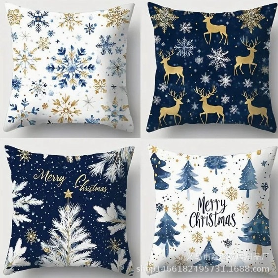 Navidad almohada cubierta de decoración para el hogar almohada de la sala de estar sofá cojín cubierta de dormitorio almohada de cabeza fábrica al por mayor