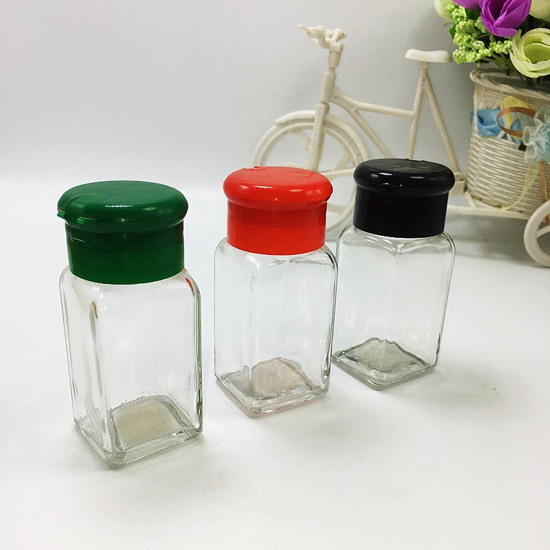 现货70ml调料瓶方形透明玻璃瓶便携烧烤调味瓶厨房椒盐玻璃瓶批发