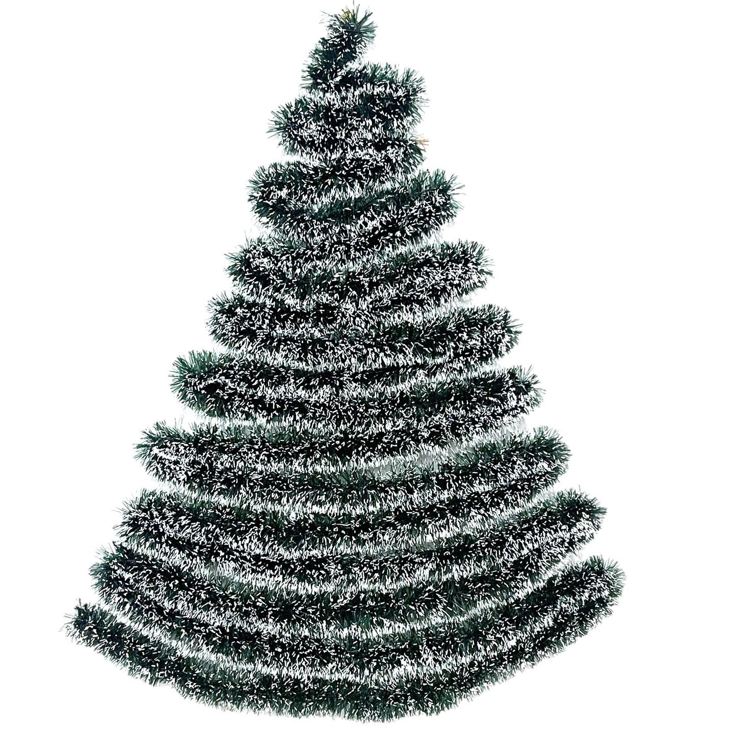 Cross-Border Dark Green White-Edged Wool Strips 10m Pull Flower Color Strips Birthday Party Shopping Mall Decoration Arrangement Christmas Supplies Wholesale