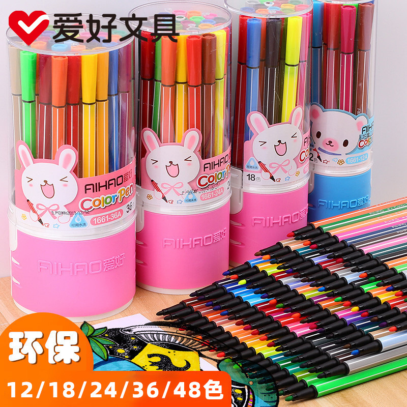 Hobby1661 lavable acuarela para bebés pintar pinturas hexagonales de cabeza única lápiz de color para principiantes