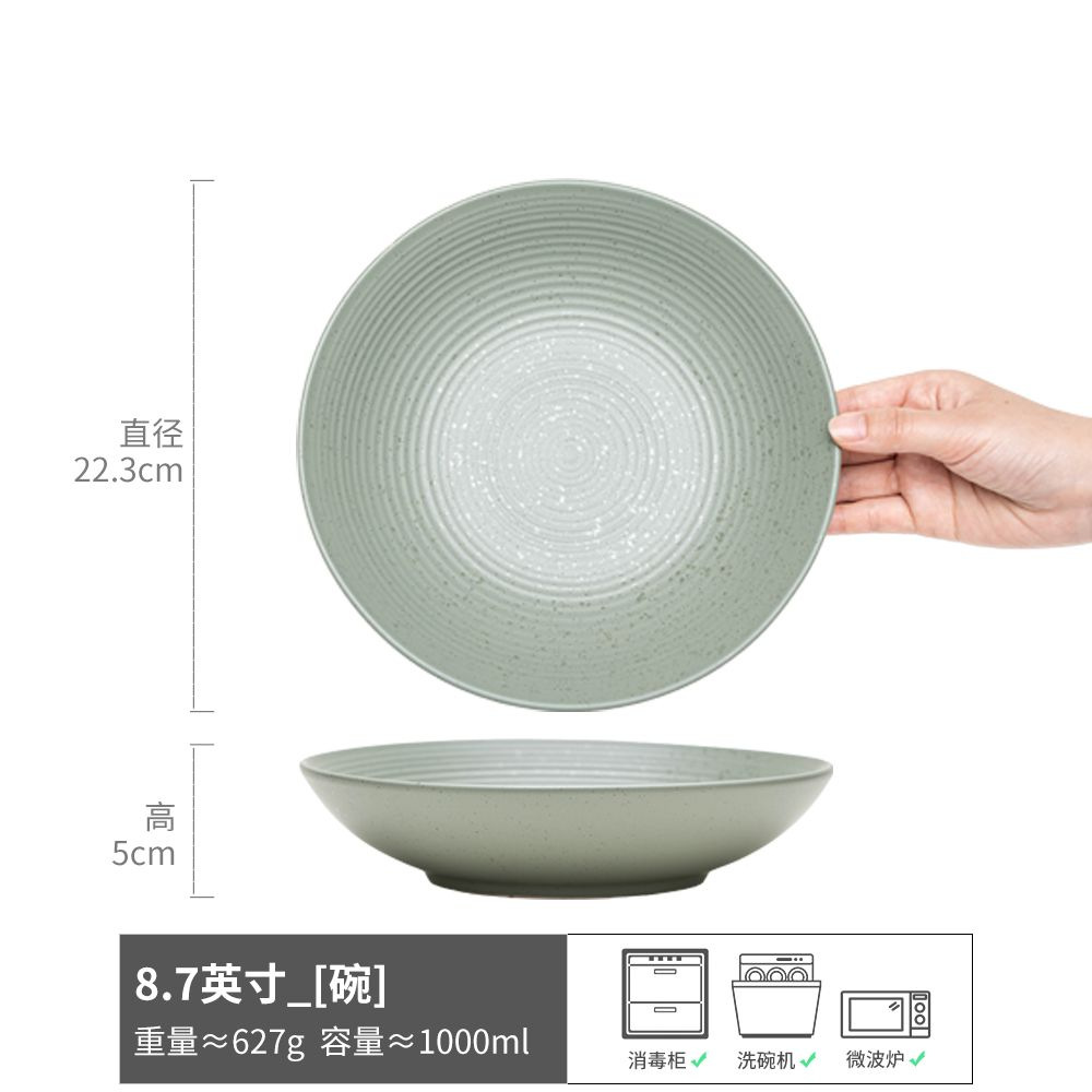 Gran colección de cuencos hermosos, cuencos de sopa de cerámica de color sólido retro, cuencos de fideos, ensaladeras de frutas redondas, vajillas para el hogar al por mayor