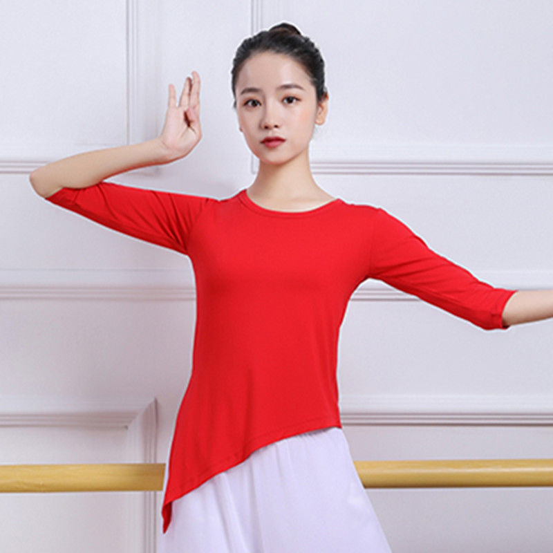 Primavera y verano ropa de danza de entrenamiento de mujeres camisas de mangas cortas forma de danza clásica pantalones de piernas largas fábrica de comercio al por mayor