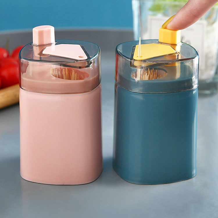 牙签盒创意自动弹出家用客厅按压式牙签筒罐便携随身牙签筒|ru